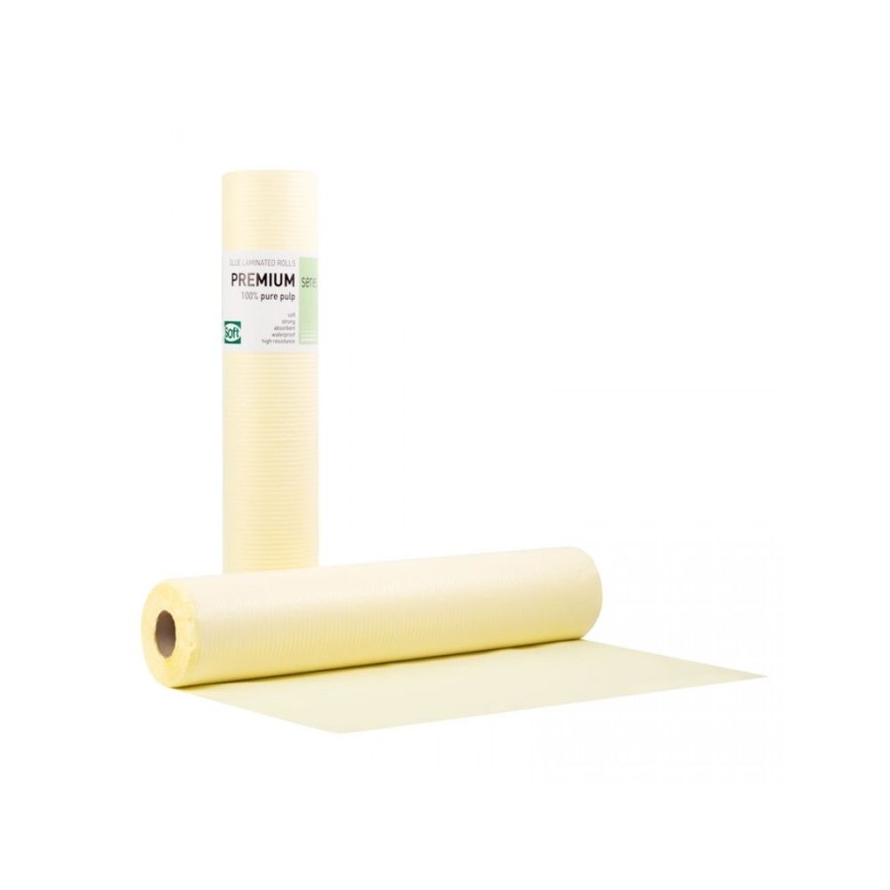 PREMIUM STANDARD Εξεταστικό Ρολό Πλαστικό + Χαρτί Κίτρινο - 58cm x 50m